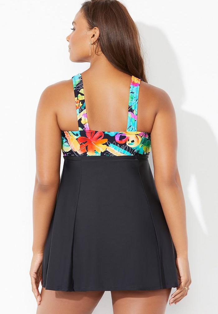 Tie Front V-Neck Swimdress image number 8