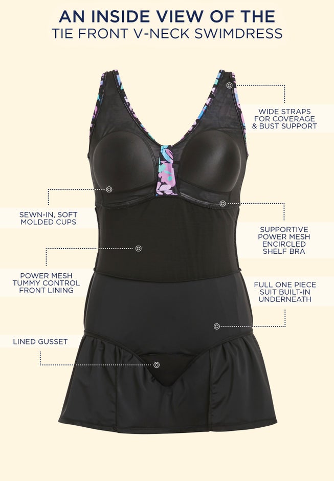 Tie Front V-Neck Swimdress image number 9