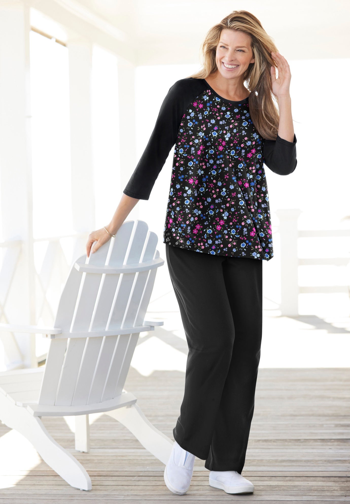 Sport Knit Straight-Leg Pull-On Pants image number 1