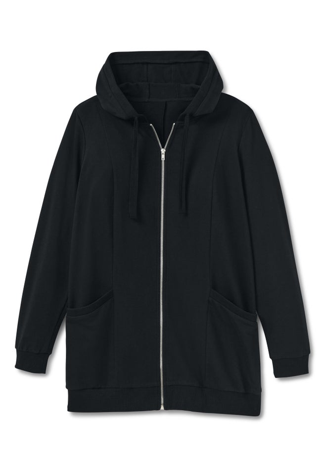 Zip Front Tunic Hoodie Jacket image number 4