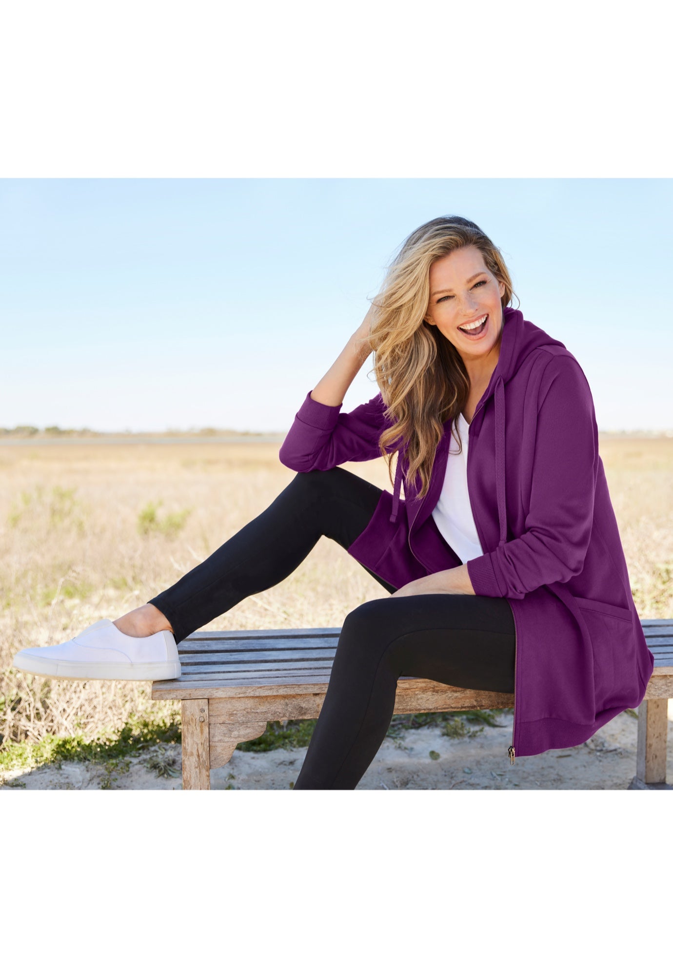 Zip Front Tunic Hoodie Jacket image number 8