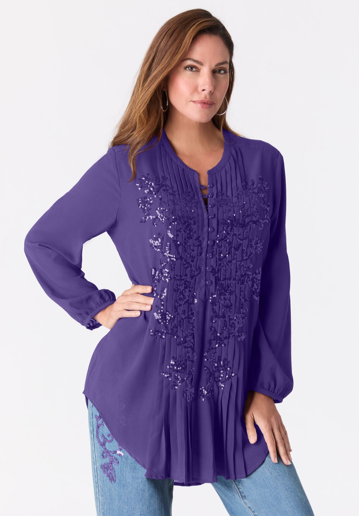 Sequin Floral Tunic image number 0