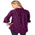 Plus Size Kate Long Sleeve Easy Cotton-Blend Button-Front Shirt image number null