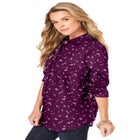 Plus Size Kate Long Sleeve Easy Cotton-Blend Button-Front Shirt image number null