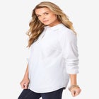 Plus Size Kate Long Sleeve Easy Cotton-Blend Button-Front Shirt image number null
