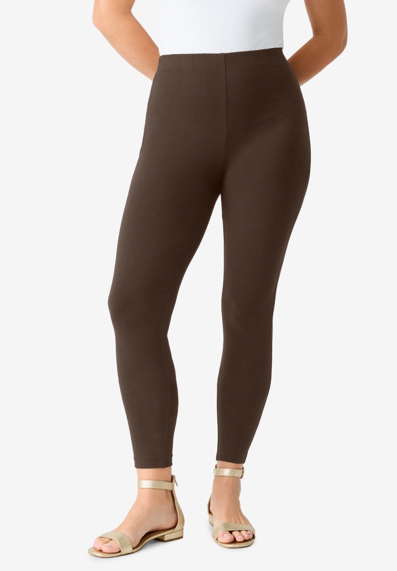 Plus Size Ankle Length Essential Stretch Legging image number 0