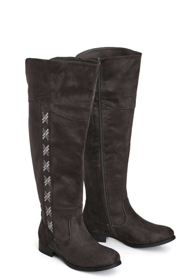 WIDE FIT Nadia Grey Tall Boot image number 5