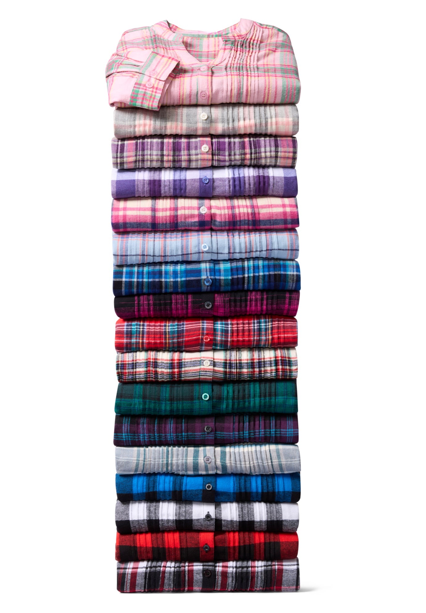 Pintucked Flannel Shirt image number 1