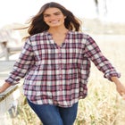 Pintucked Flannel Shirt image number null