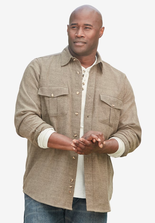 Signature Solid Flannel Shirt image number 3