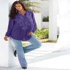 Plus Size Invisible Stretch&reg; Iconic Sequin-Embellished Bootcut Jean image number null