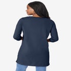 Plus Size Cotton Ultimate Long Sleeve V-Neck Tunic image number null