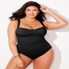 Ruched Twist Front One Piece Swimsuit image number null