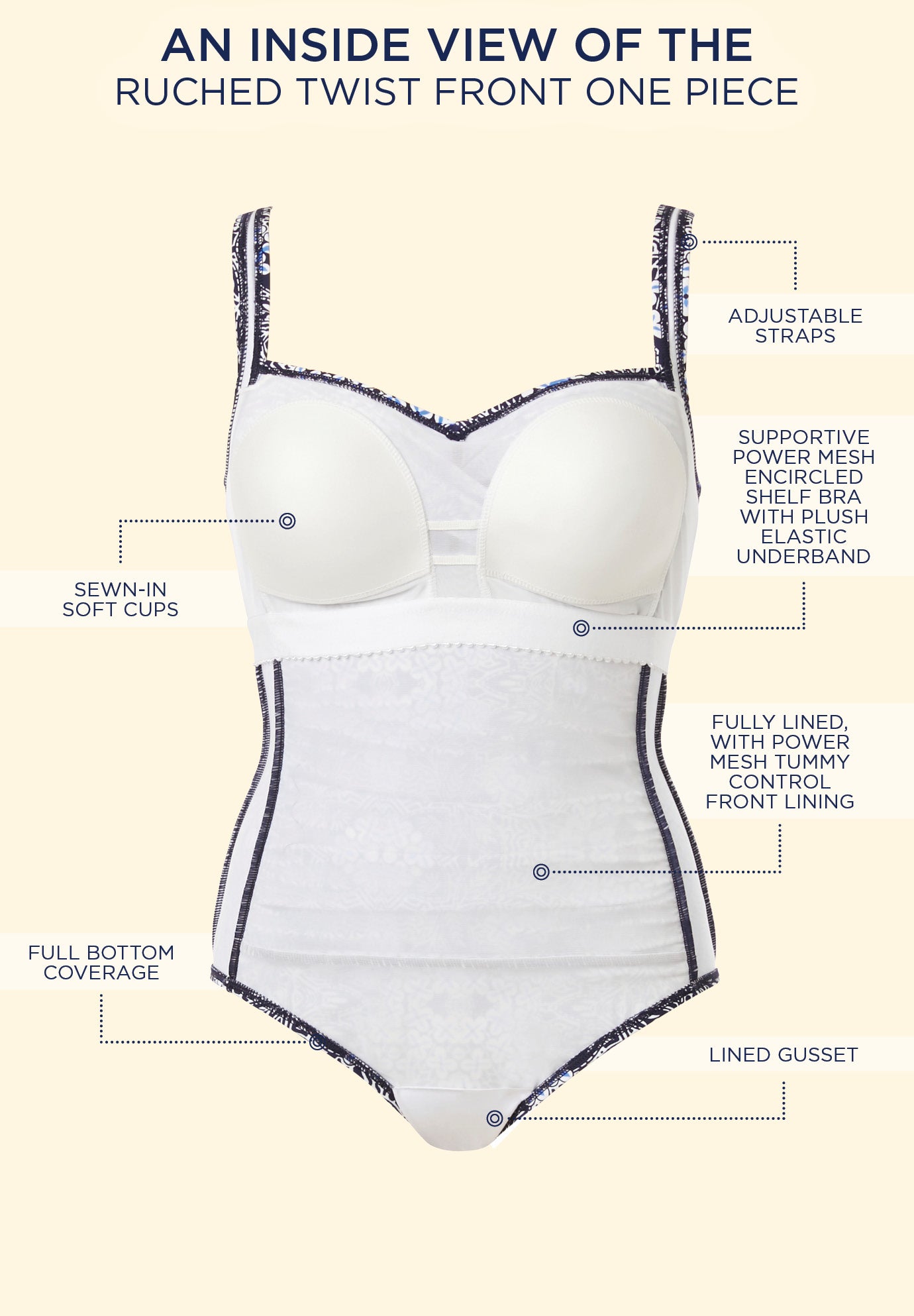 Ruched Twist Front One Piece Swimsuit image number 5