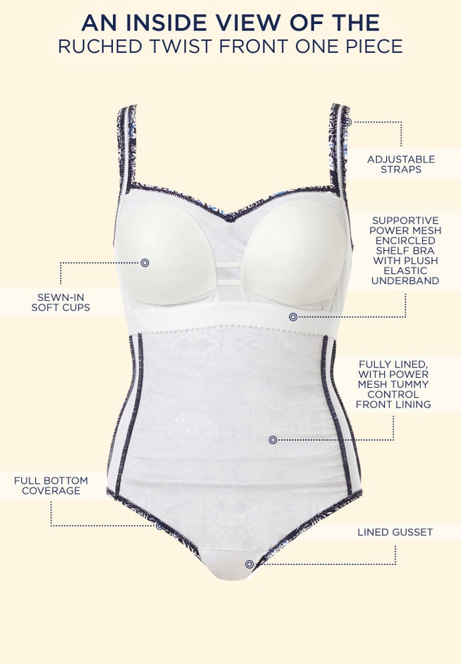 Ruched Twist Front One Piece Swimsuit image number 5