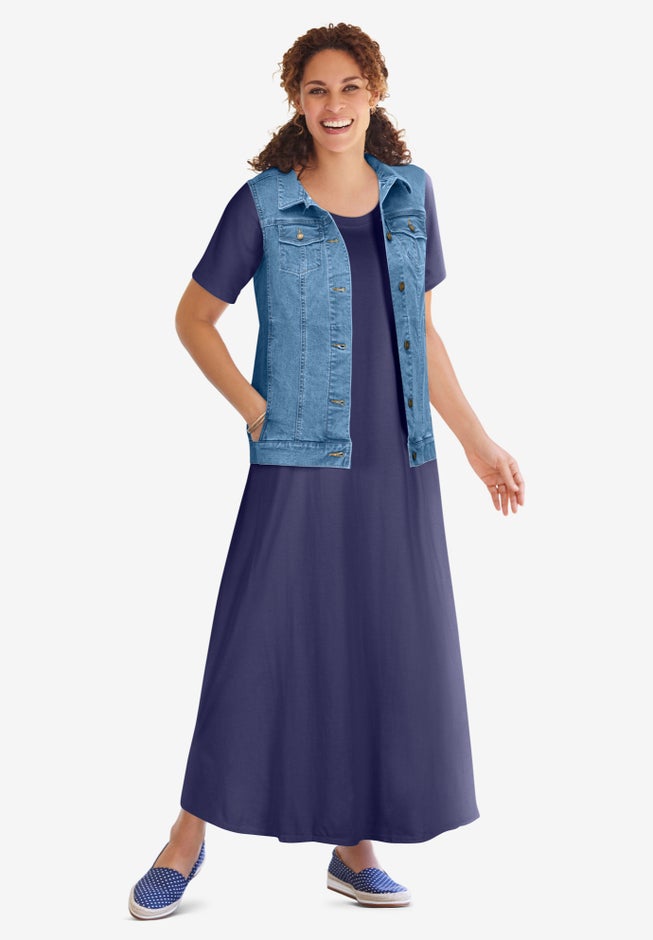 Stretch Denim Vest image number 5