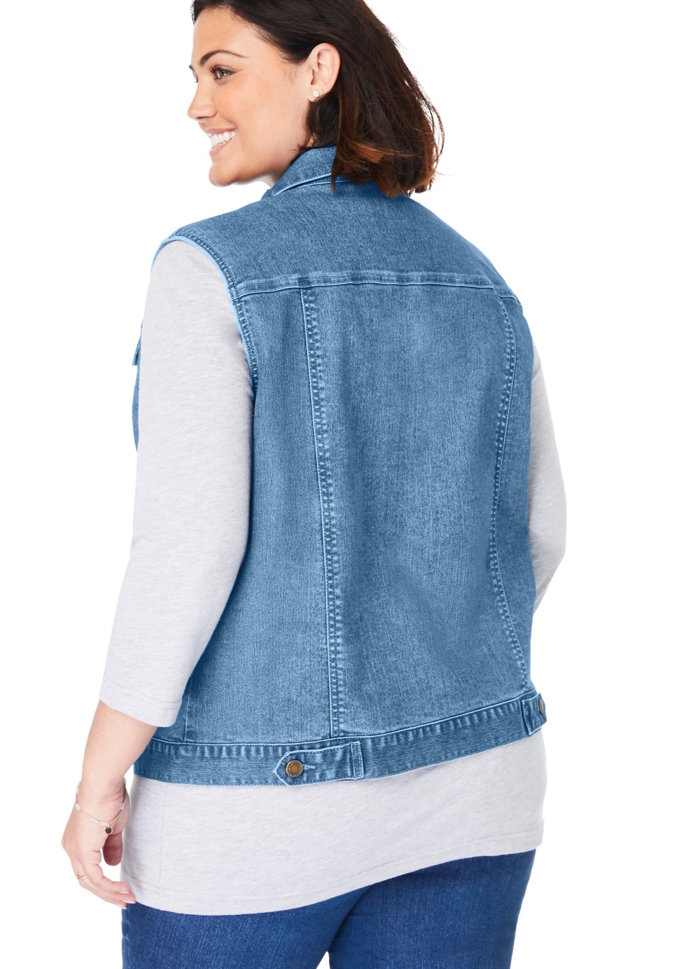 Stretch Denim Vest image number 1