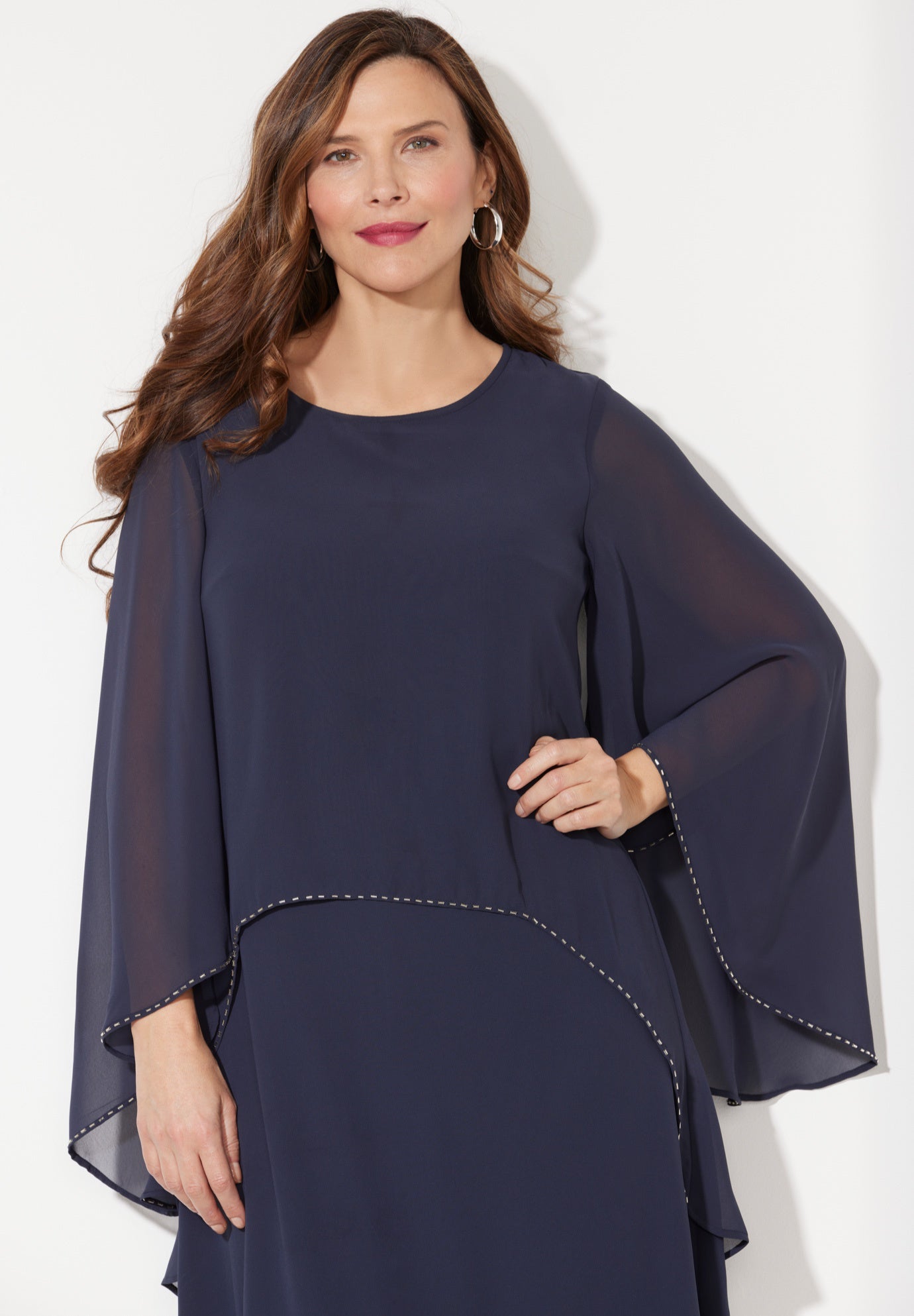 Sheer Elegance Chiffon Dress image number 3