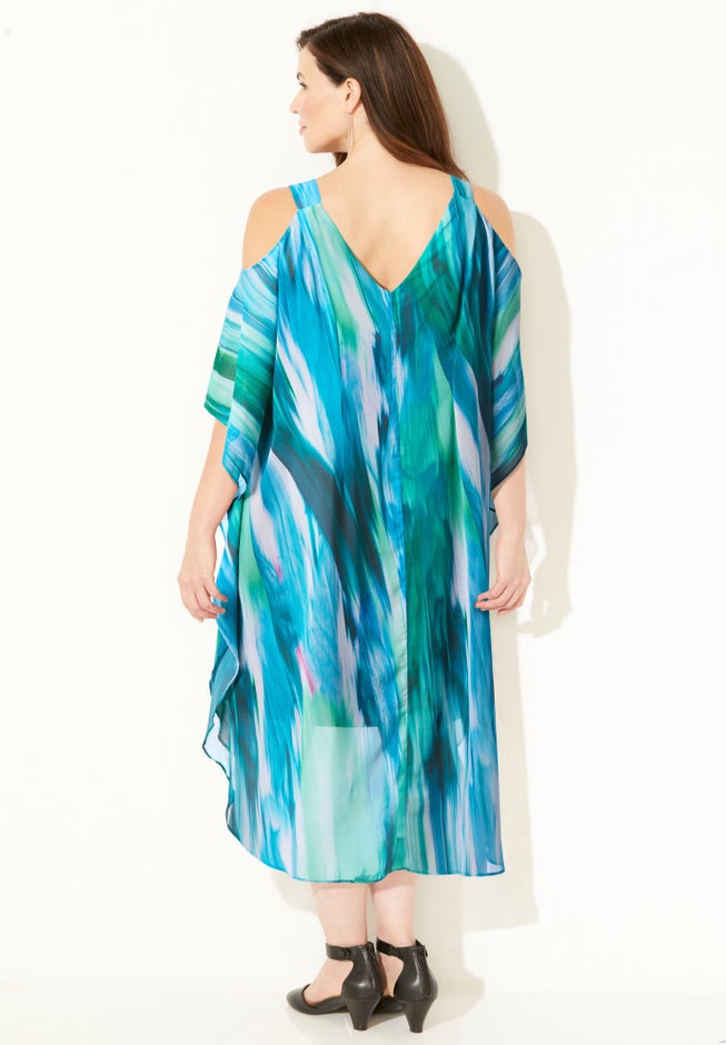 Open-Shoulder Chiffon Dress image number 1