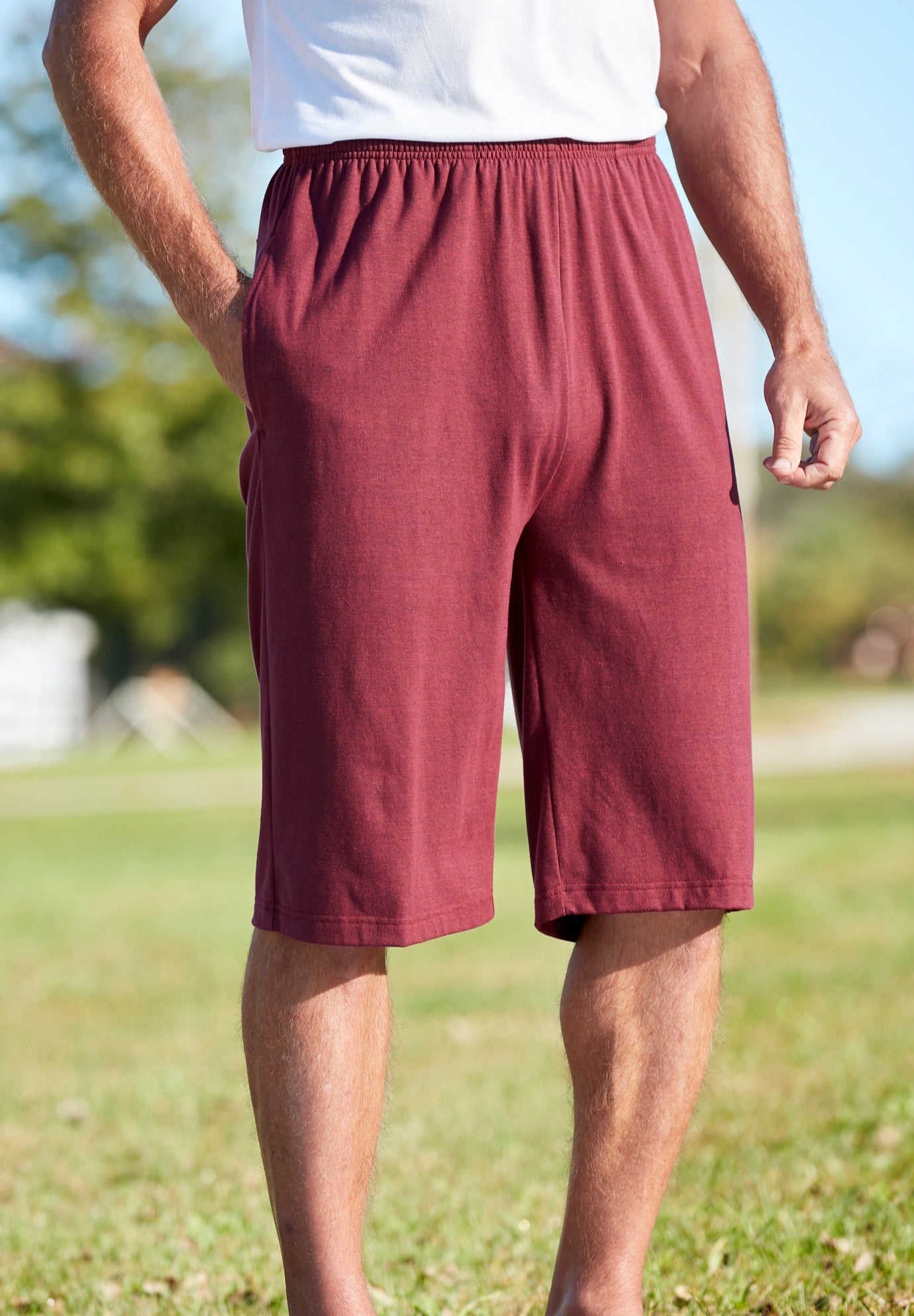 Lightweight Longer Length Jersey Shorts image number 4