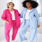 French Terry Long Zip Front Hoodie image number null