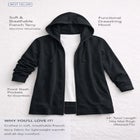 Ellos Studio French Terry Long Sleeve Zip-Front Tunic Hoodie image number 1
