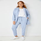 French Terry Drawstring Elastic Waistband Jogger image number null