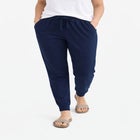 French Terry Drawstring Elastic Waistband Jogger image number null
