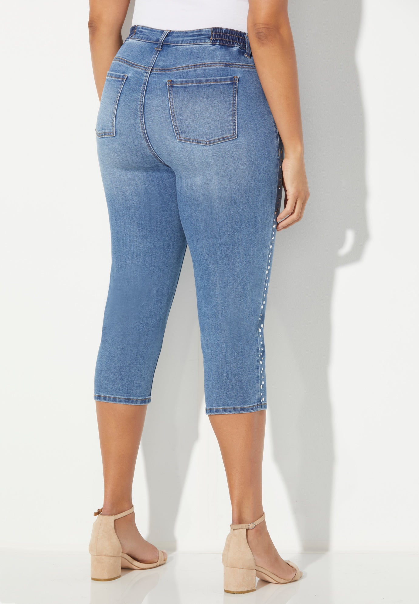 Sparkle Trim Jean Capri image number 1