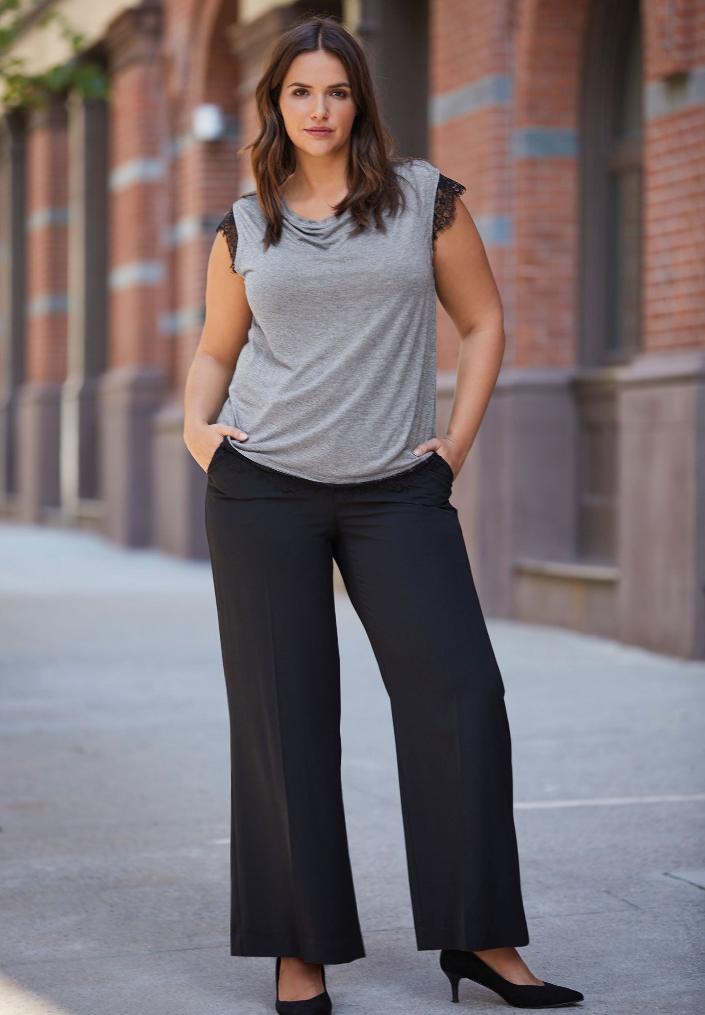 Woven Wide Leg Pants image number 3