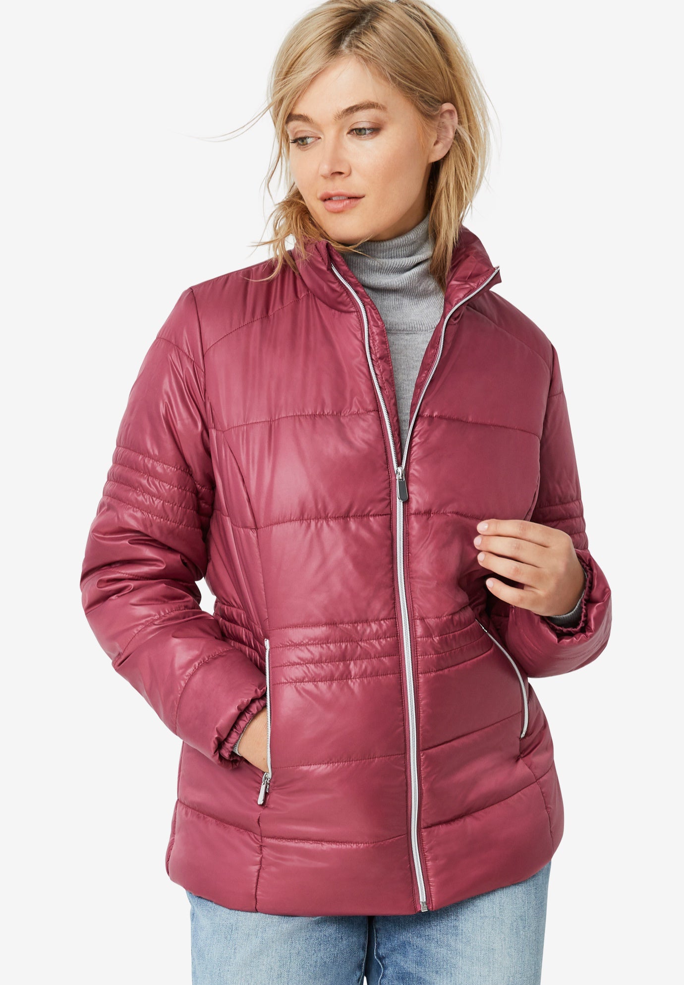 Short Puffer Zip Front Jacket image number 0