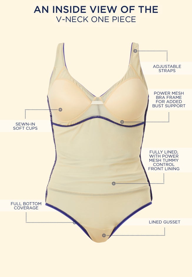 V-Neck One Piece Swimsuit image number 7