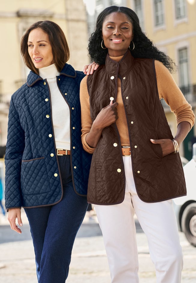 Snap-Front Quilted Coat image number 1