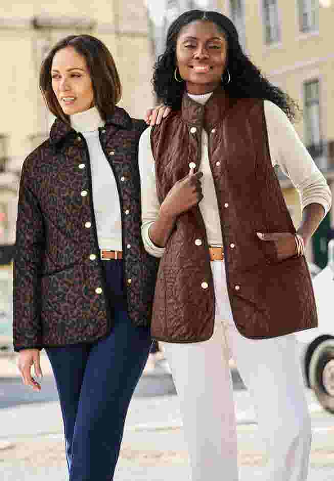 Snap-Front Quilted Coat image number 5