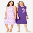 2-Pack Sleeveless Sleepshirt image number null