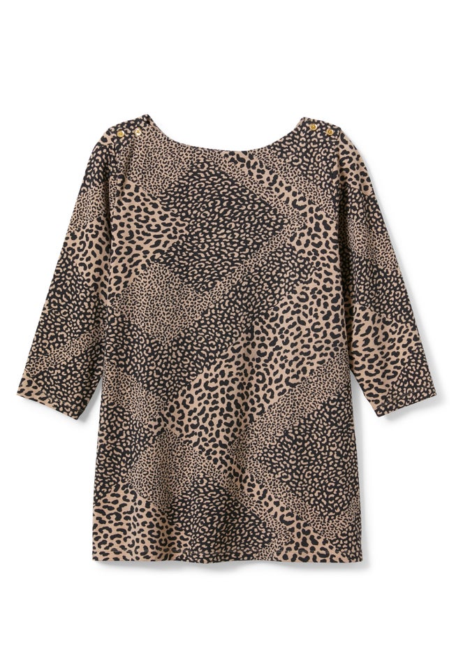 Stretch Cotton Boatneck Tunic image number 3