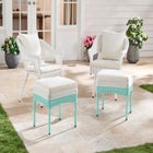 Roma Hand-Woven Resin Wicker Stacking Chair with Toss Pillow & Seat Cushion image number null