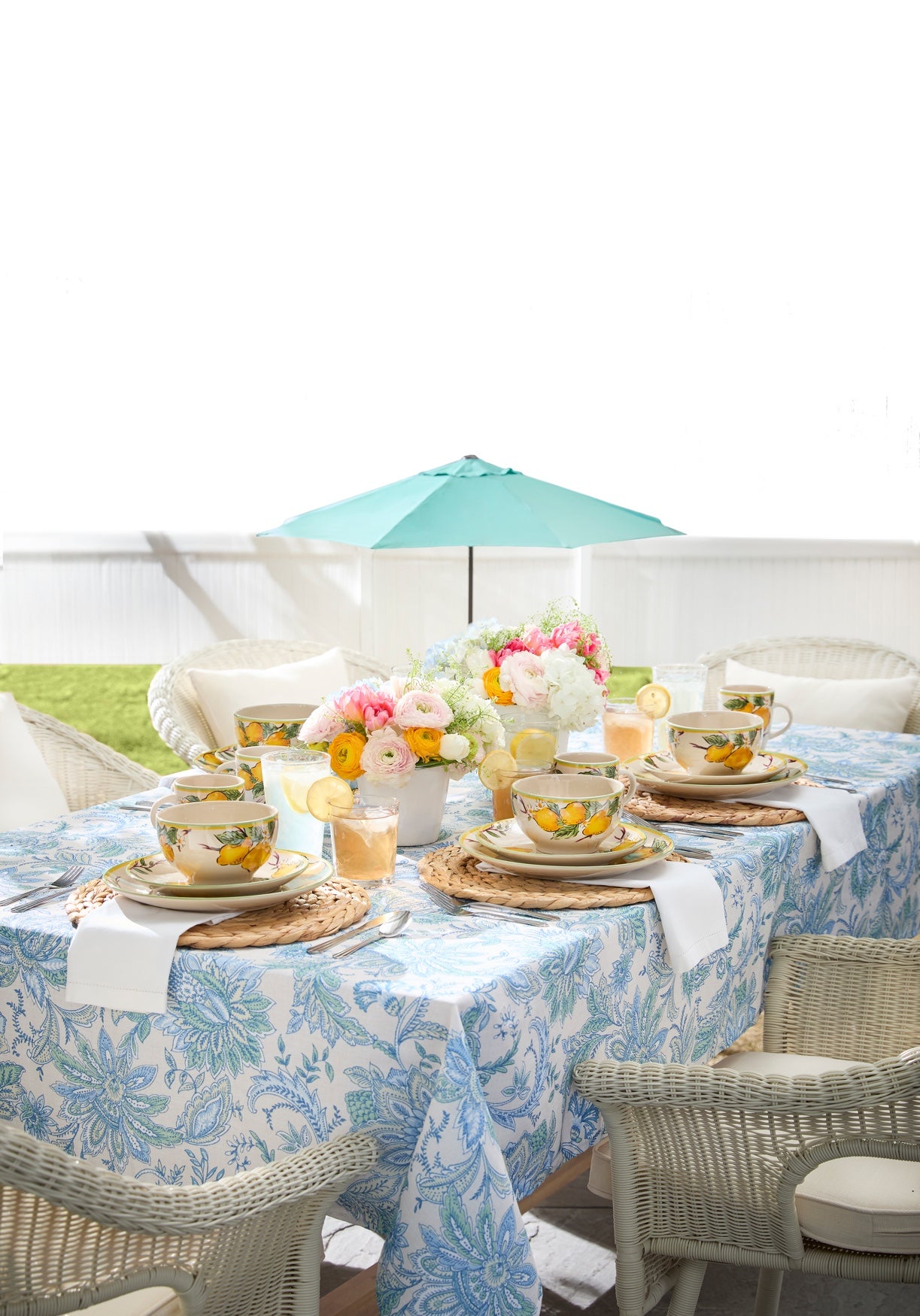 Roma Hand-Woven Resin Wicker Stacking Chair with Toss Pillow & Seat Cushion image number 3