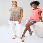 Cotton Jersey Slub Cap Sleeve Trapeze Tee image number null