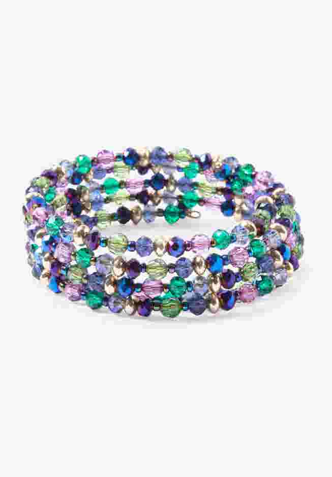 Gemstone Beaded Wrap Bracelet image number 1