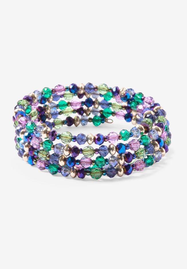 Gemstone Beaded Wrap Bracelet image number 1