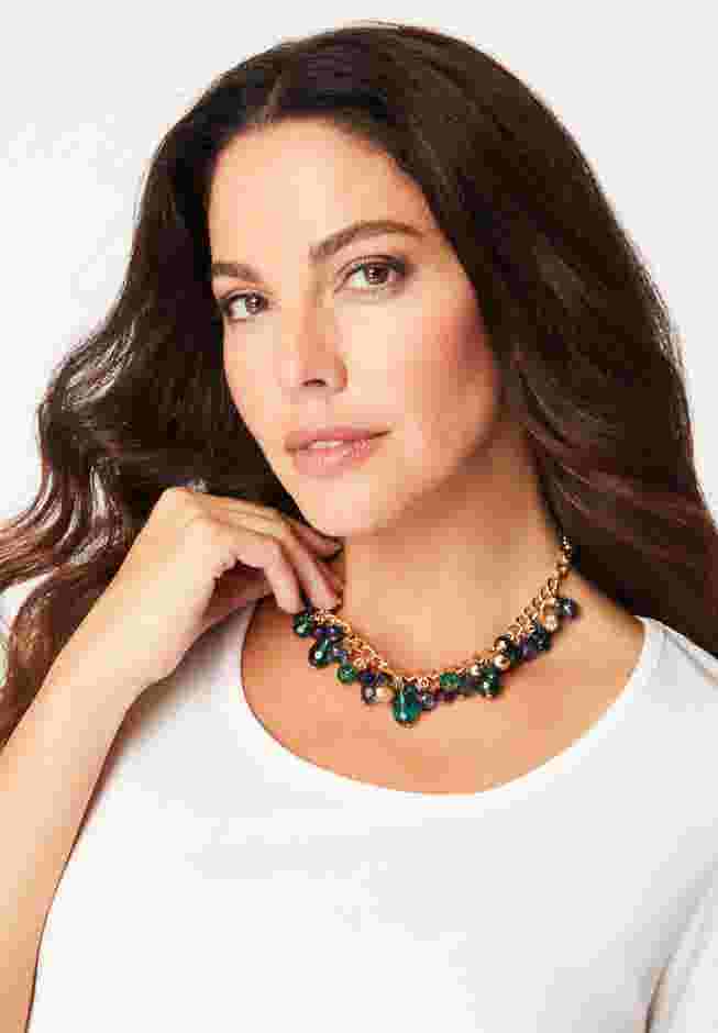 Goldtone and Gemstone Necklace image number 0