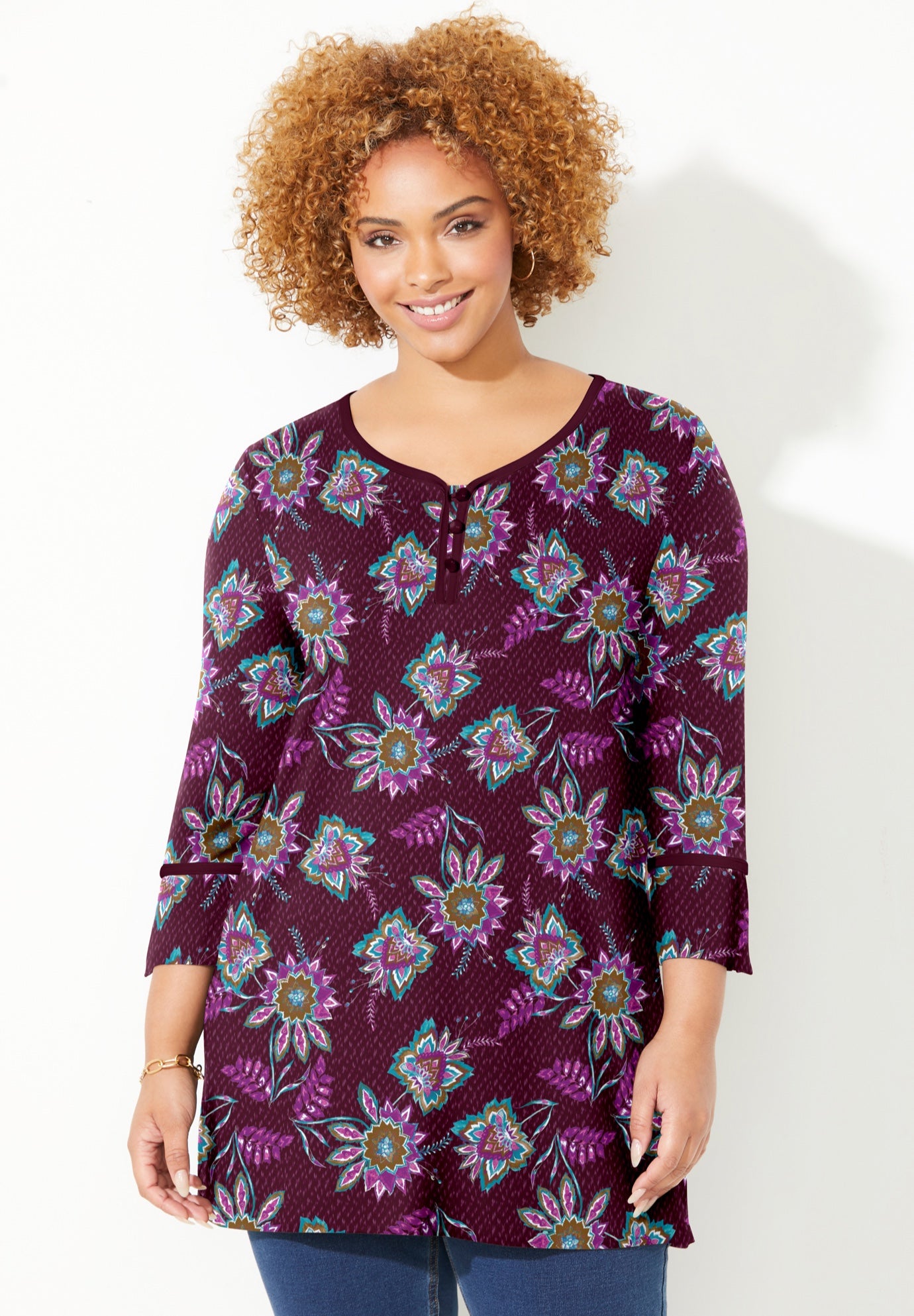 Liz&Me&reg; Henley Top image number 0