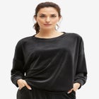 Boxy Velour Lounge Sweatshirt image number null