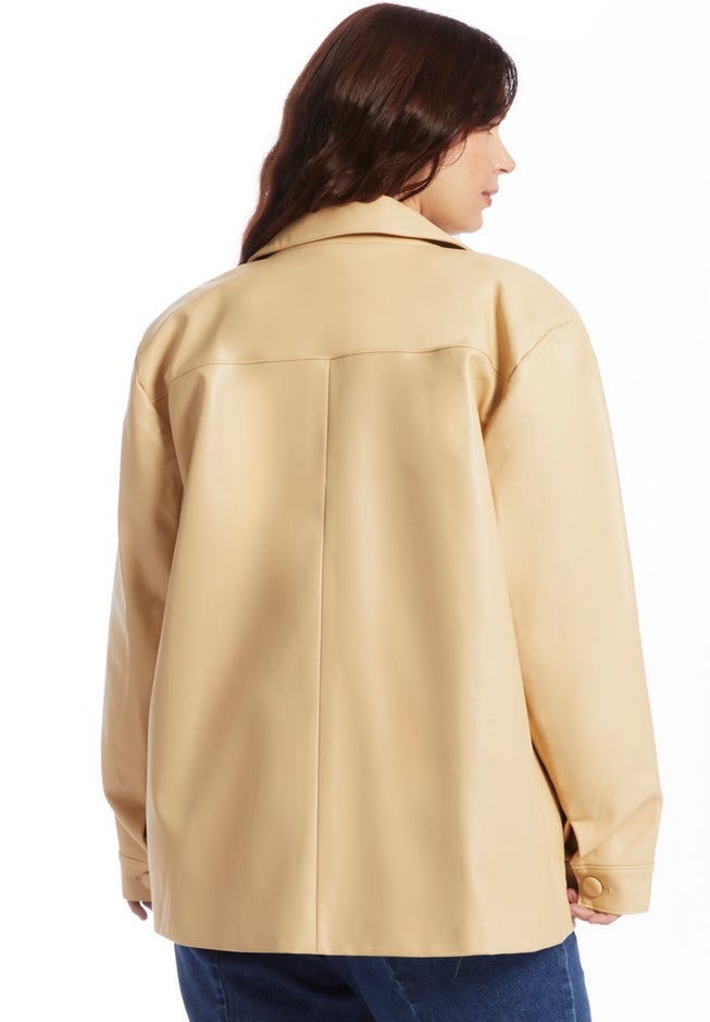 Relaxed Faux Leather Blazer image number 2