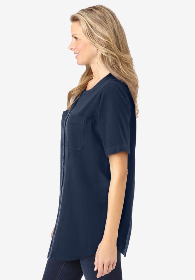 Short-Sleeve Crinkle Shirt image number 3