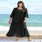 Lace V Neck Ultrasmooth&reg; Fabric Top image number null