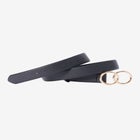 Double Ring Faux-Leather Belt image number null