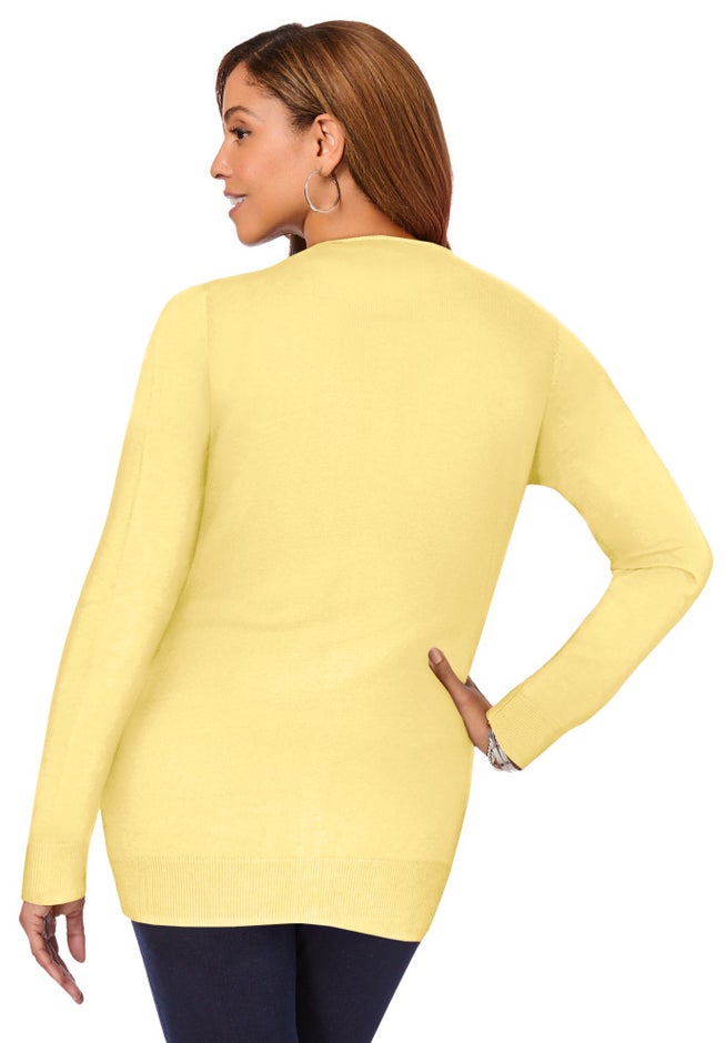 Fine Gauge Button-Front Cardigan image number 2