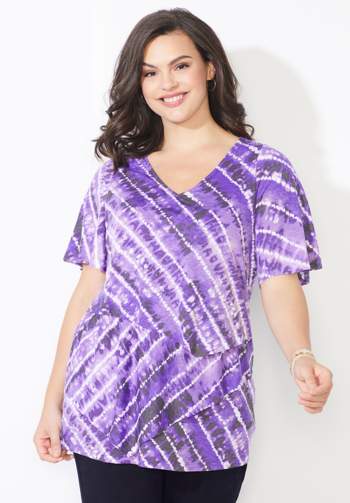 V-Neck Burnout Top image number 0